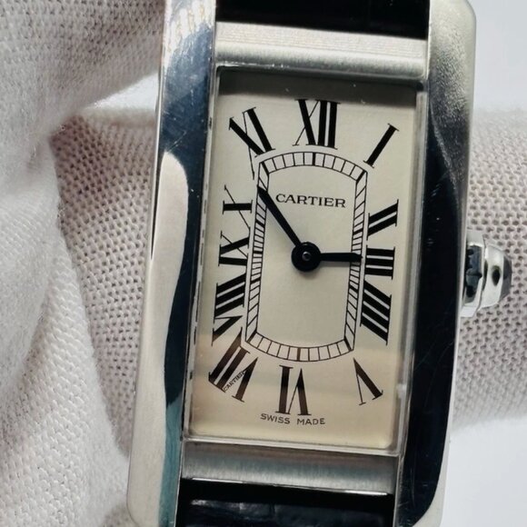 Vintage Cartier Tank Americaine (dark navy strap) main image 4